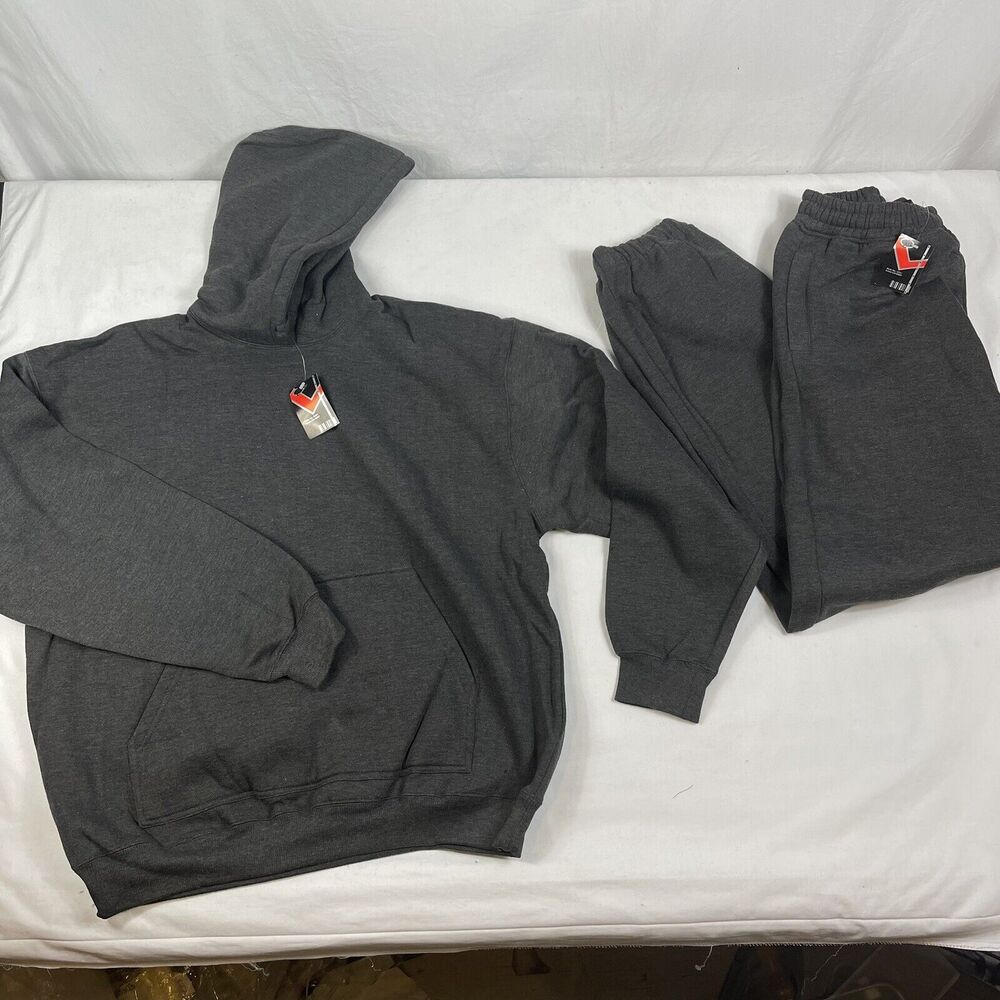 Tracksuit Mens Sz Large NEW Sweatsuit Y2K BARCODE Hoodie and 3-Pocket Pants